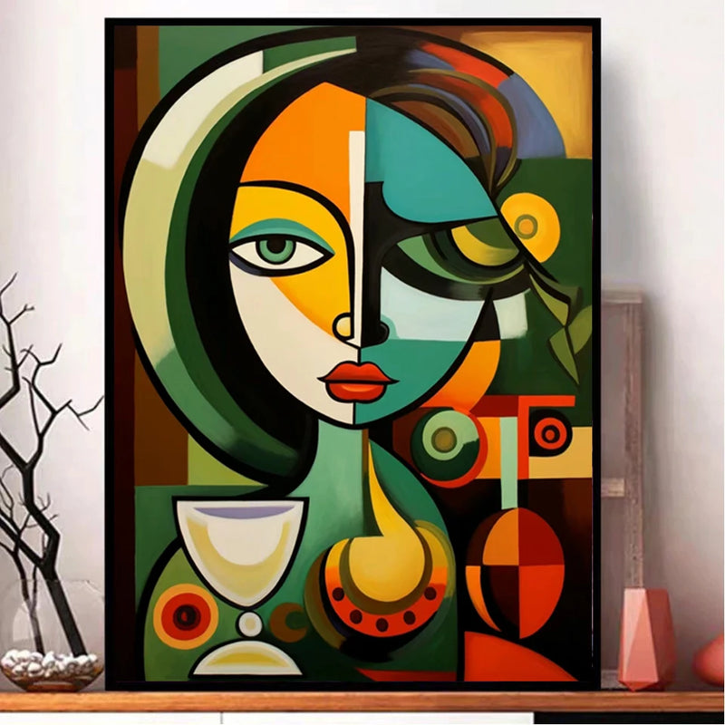 peinture au diamant femme abstraite style picasso 5D kit de broderie