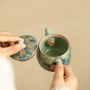 theiere ru kiln motif pivoine service kung fu