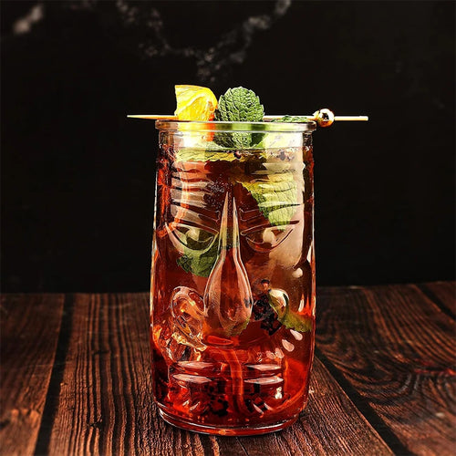 Mug tiki en verre transparent style tropical bar