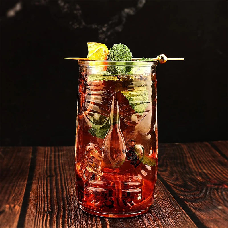 Mug tiki en verre transparent style tropical bar - vue 3 sur 7
