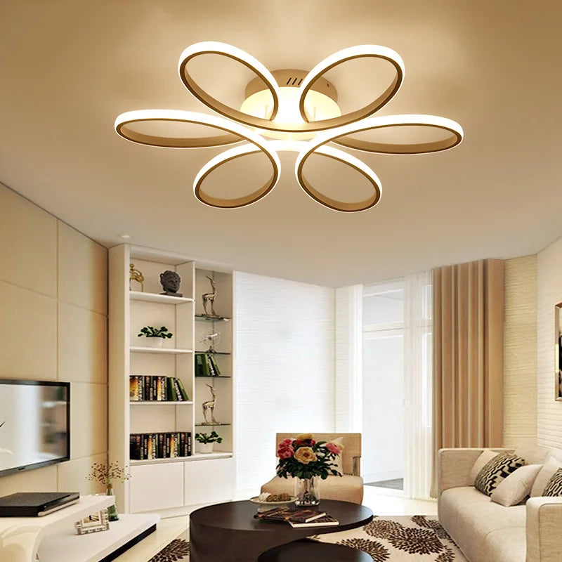 Plafonnier Led à fleurs de luxe moderne - vue 4 sur 6