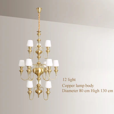 lustre en cuivre avec abat jour en verre élégant et moderne - vue 20 sur 22