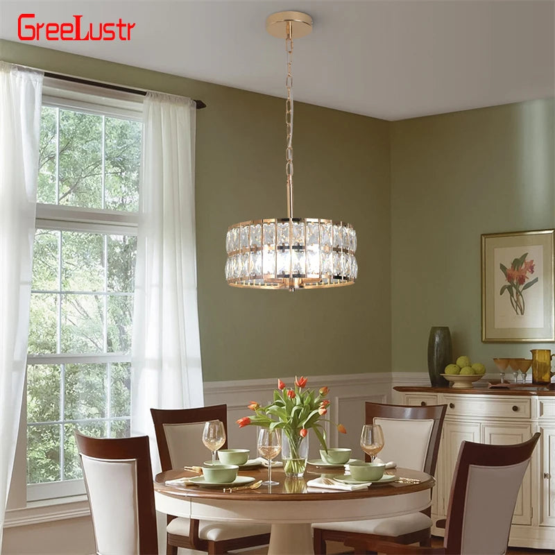 lustre de luxe en cristal suspendu pour décoration maison