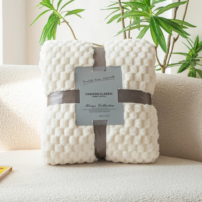 plaid à carreaux velours doux pour salon chambre