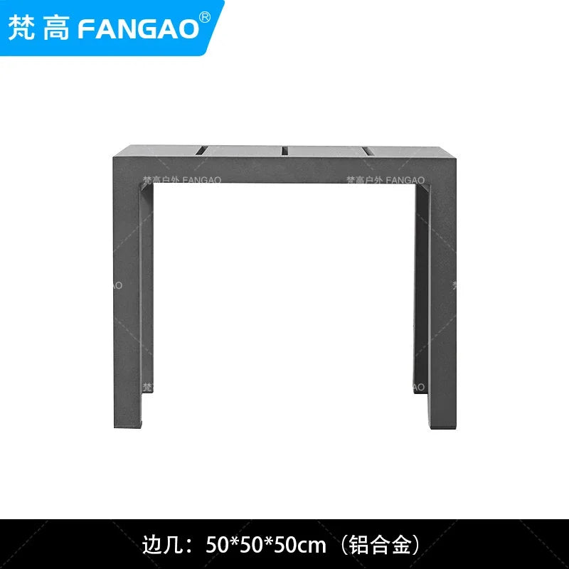 canapé extérieur nordique en acier inoxydable et aluminium