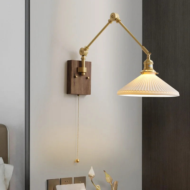 iwhd Applique murale led pivotante en cuivre avec interrupteur à chaîne - vue 5 sur 23