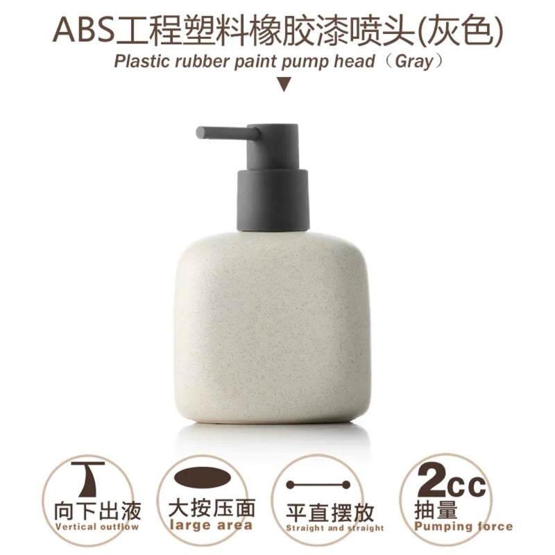 bouteille en céramique pour savon et gel douche portable