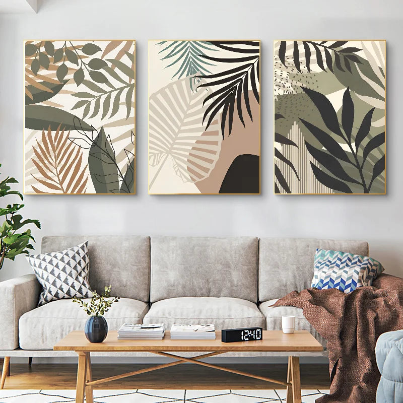 affiche artistique feuilles de palmier pour décoration intérieure