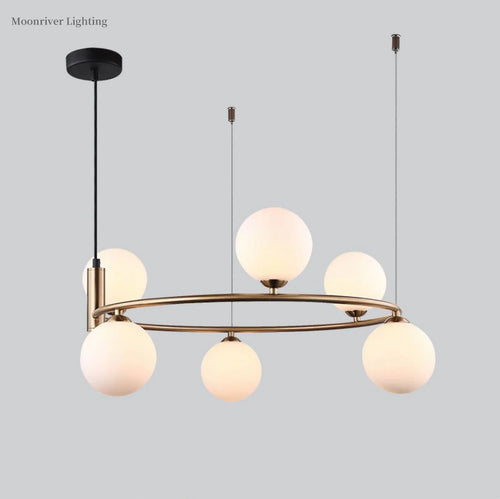 lustre en verre blanc minimaliste pour décoration moderne intérieure