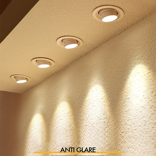 style 	 zoom angle réglable encastré led downlight cob plafonnier