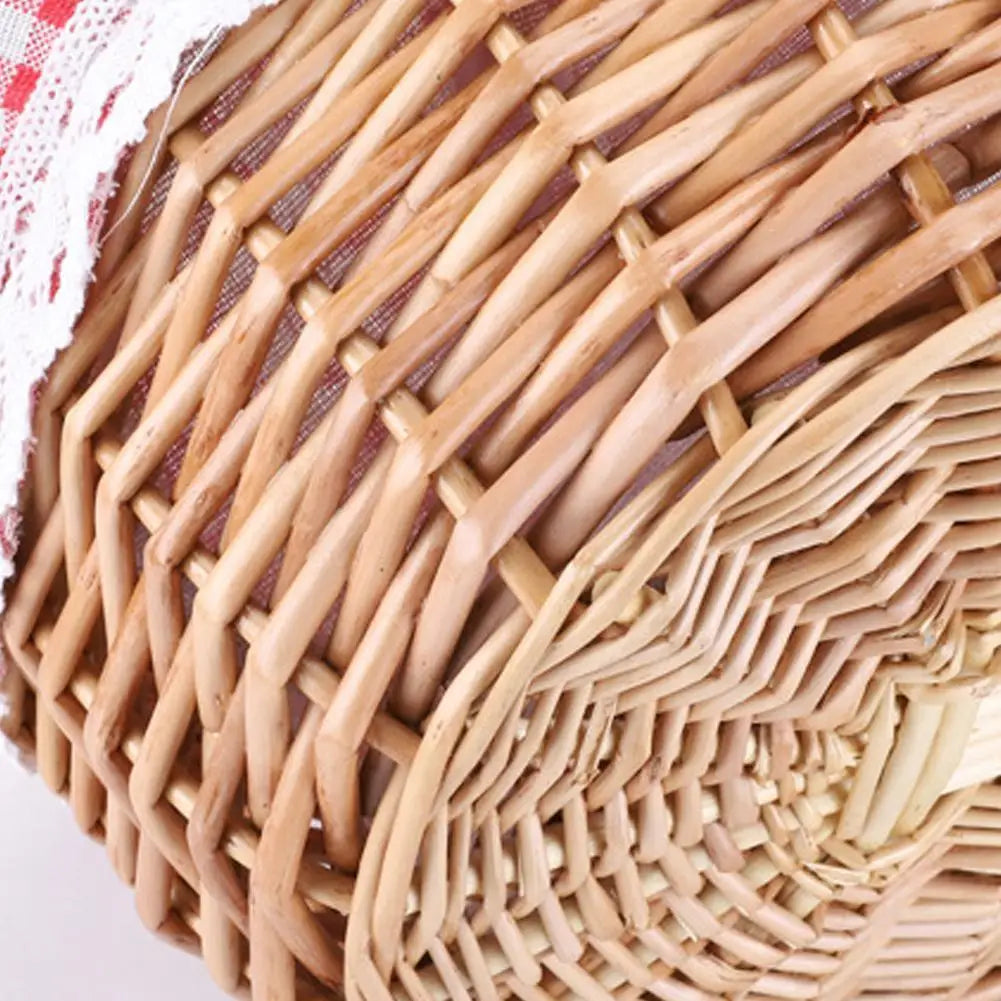 panier pique-nique en osier tressé pour camping grande capacité - vue 4 sur 8