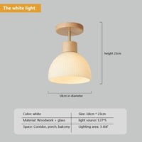 Lustre LED Verre Bois Lumière Salon Étude Salle Manger
