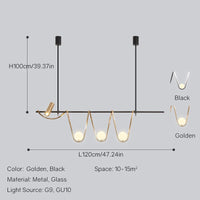 lustre moderne à led design nordique en verre lumineux