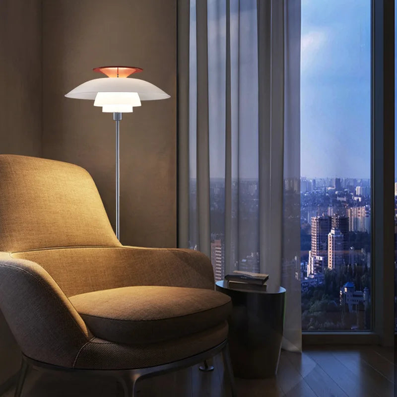 Lampadaire LED Nordic Classique Acrylique Métal - vue 4 sur 6