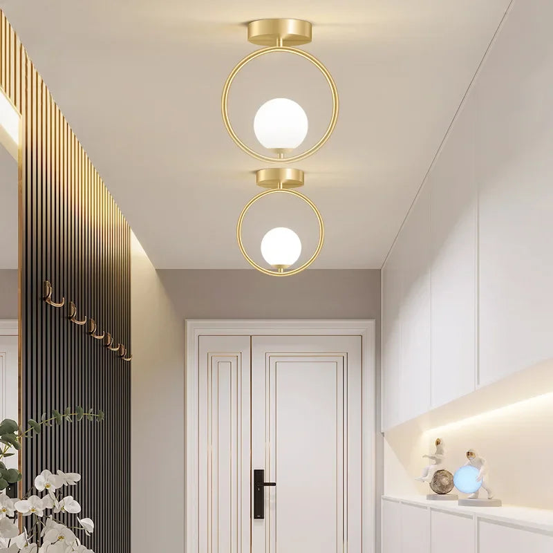 led verre white plafonnier decor chambre salon escalier balcon - vue 7 sur 10