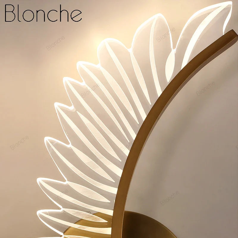 applique murale créative en forme d'aile dorée pour intérieur - vue 5 sur 9