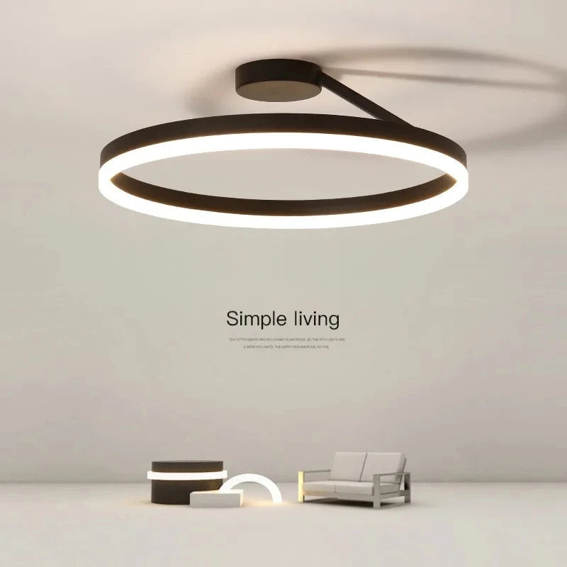 lustre minimaliste rond pour éclairage intérieur de luxe