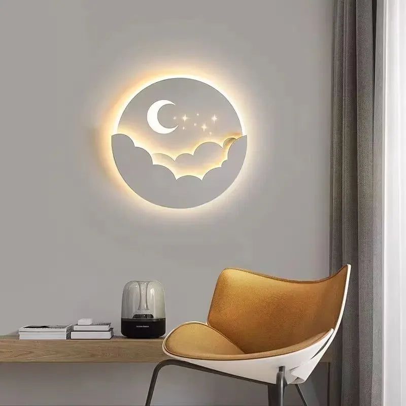 applique led créative nuage étoiles lune pour chambre d'enfants