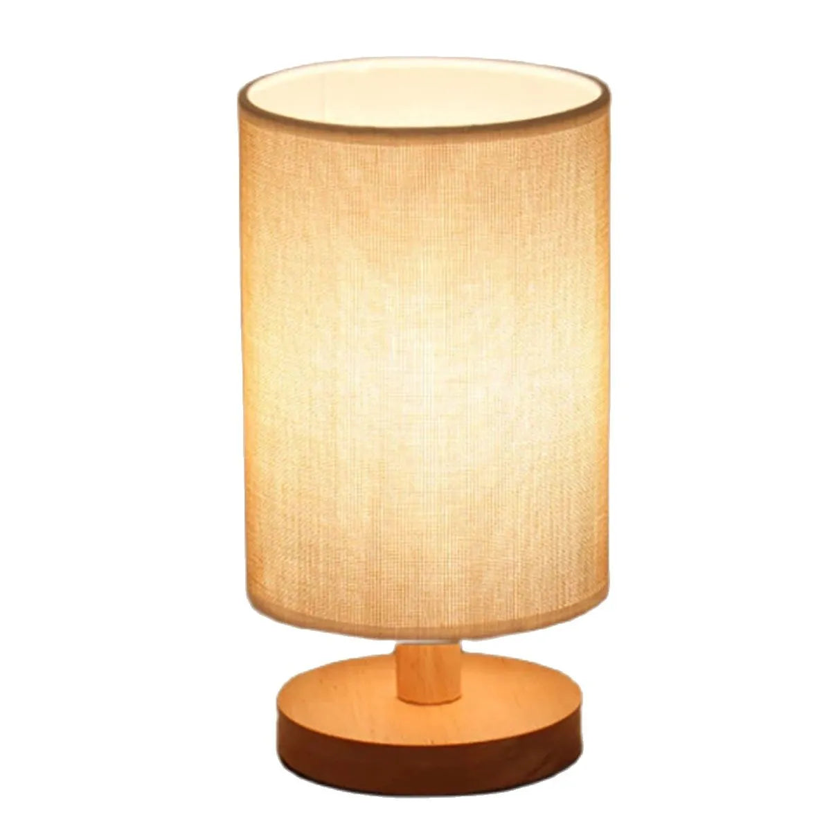 Lampe de chevet bois lanterne cylindrique abat-jour déco maison nouveau 2023 - vue 6 sur 6