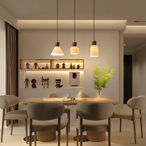 iwhd suspension led en noyer céramique style nordique japonais