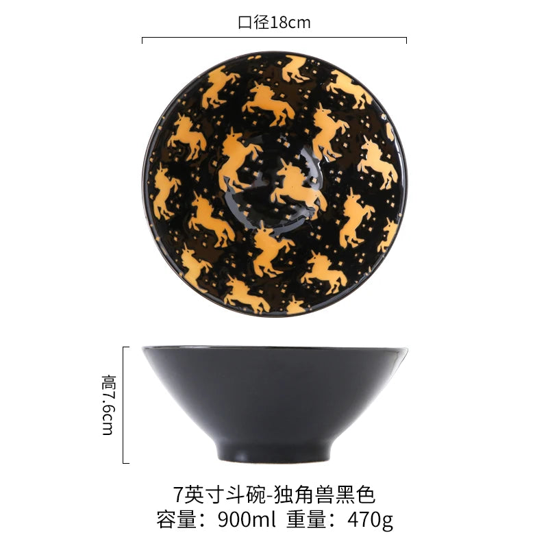 Bol ramen japonais céramique motifs floraux 1 2l
