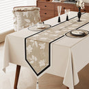Chemin de table lin vintage motifs floraux champêtres