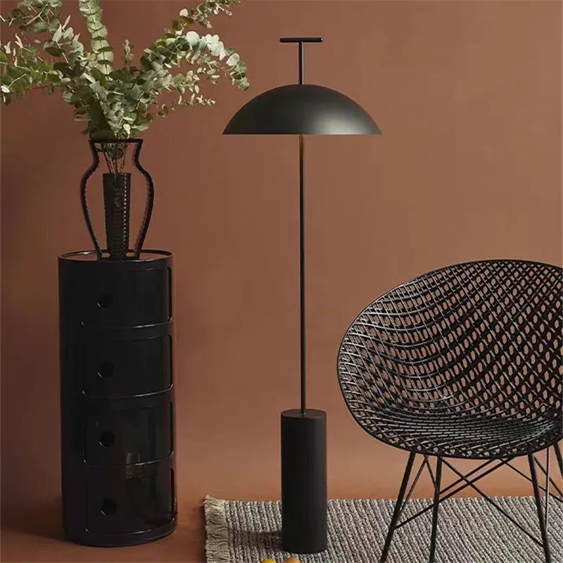 lampadaire industriel design avec abat-jour en métal - vue 7 sur 9
