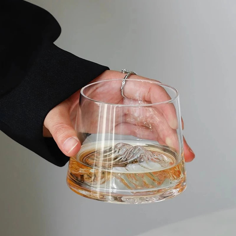 Verre transparent style montagne pour cafe the jus - vue 6 sur 7