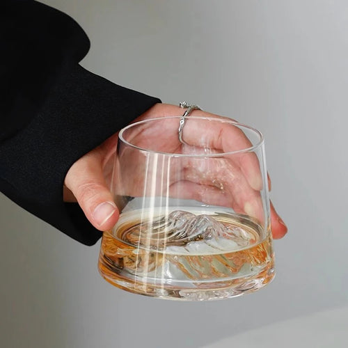Verre transparent design montagne style whisky multifonction