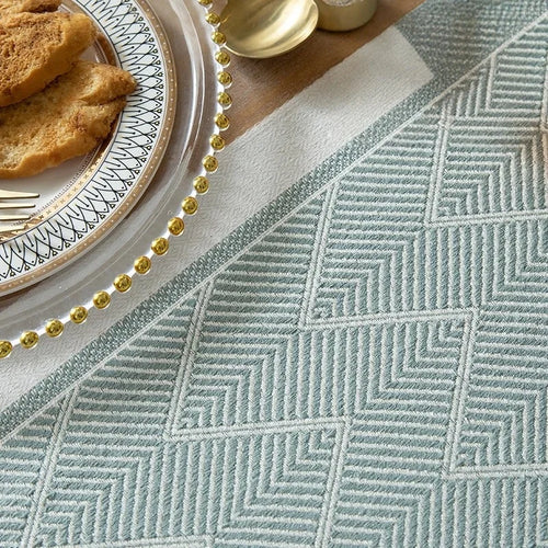Chemin de table polyester imperméable motif géométrique moderne