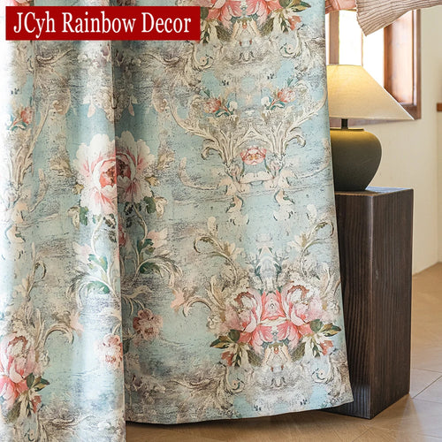 Rideau occultant floral style français pour chambre salon
