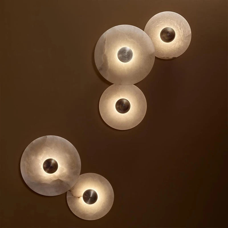 Applique murale LED en marbre naturel