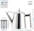 Theiere acier inox infuseur amovible 11l design moderne