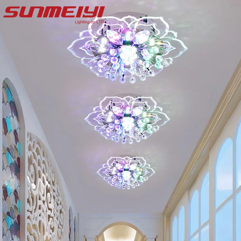 plafonnier led en cristal de luxe pour décoration balcon - vue 3 sur 12
