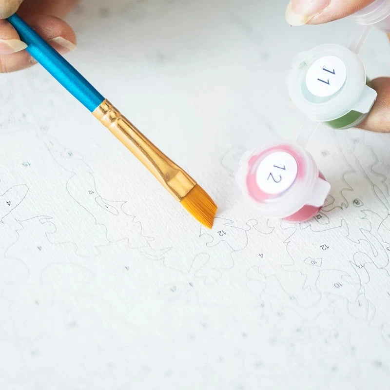 peinture moderne fleurs par numéros artisanat pour adultes décoratif