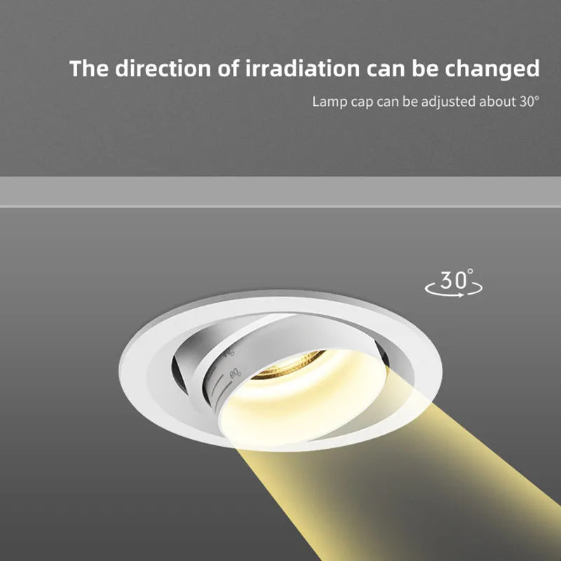 spot led encastrable avec angle de faisceau réglable pour éclairage décoratif - vue 6 sur 5
