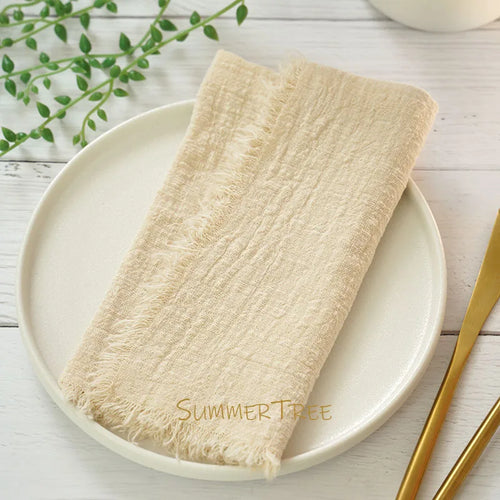 Serviette de table gaze de coton style rustique
