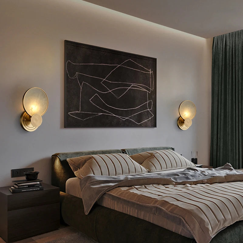 Appliques murales rondes en marbre - vue 7 sur 7