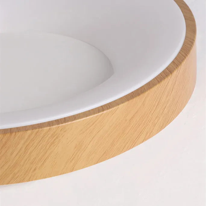 Plafonnier Led rond Ultra-fin en Grain de bois - vue 7 sur 16