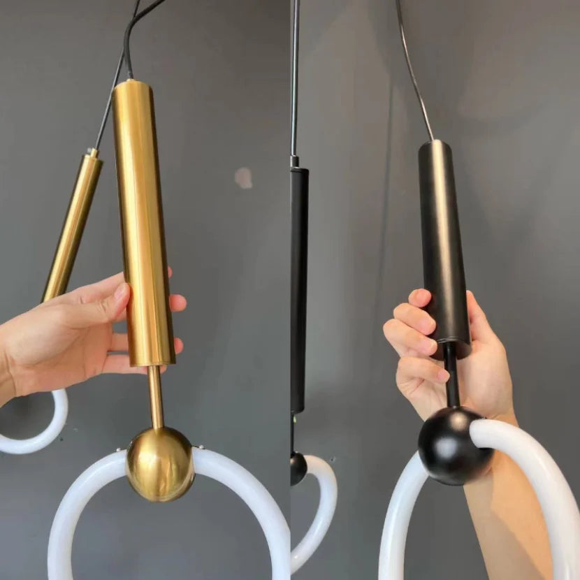 suspension LED en anneau design nordique moderne - vue 7 sur 16
