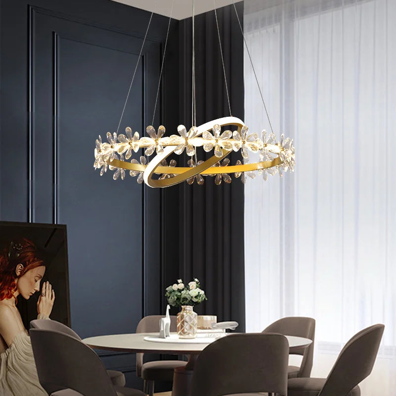 lustre cristal moderne pour éclairage tendance intérieur - vue 3 sur 7