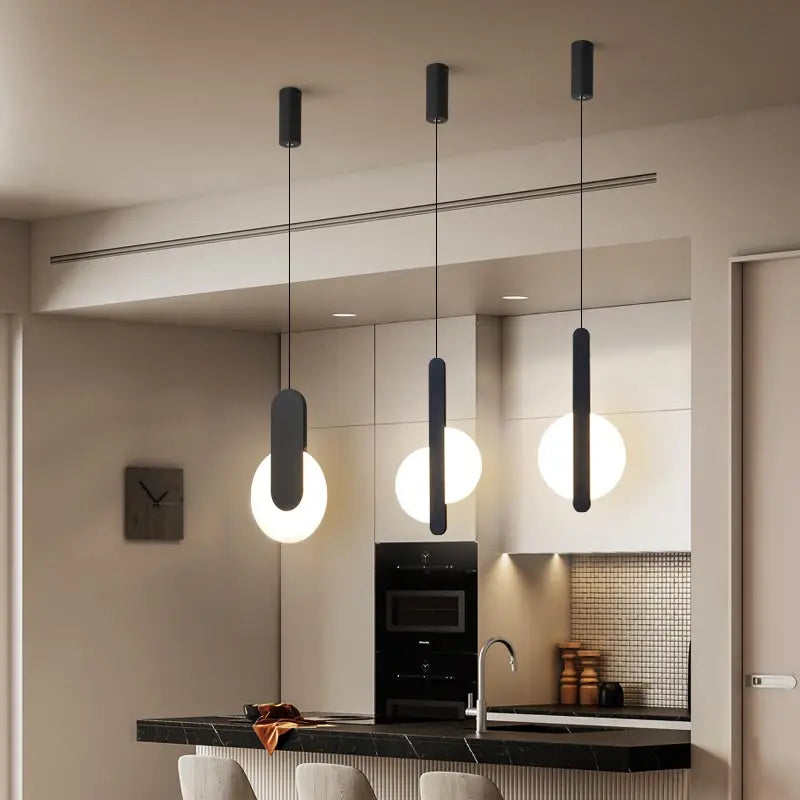 Lustre LED suspendu noir acrylique - vue 5 sur 8