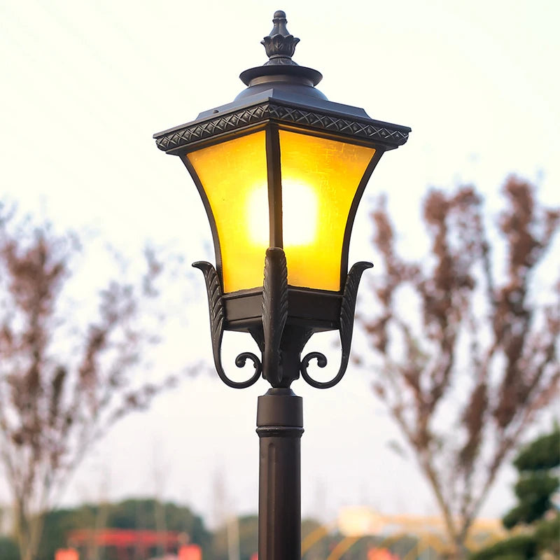 lampadaire de jardin rétro en aluminium antirouille étanche - vue 6 sur 8