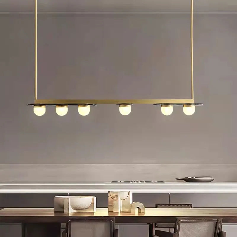 lustre en verre design art déco pour éclairage moderne - vue 3 sur 8