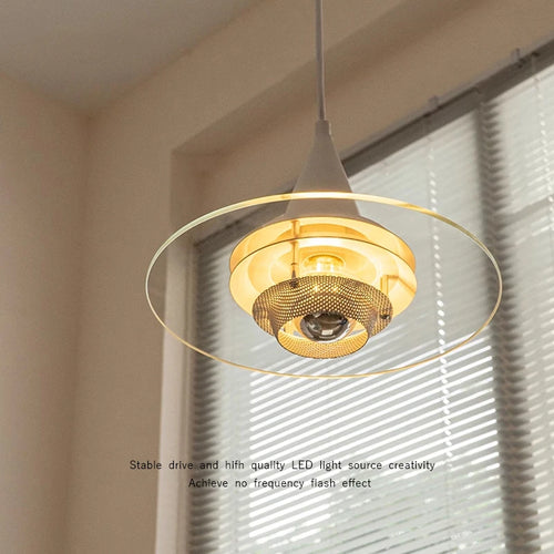 lustre bauhaus en verre clair suspendu pour restaurant