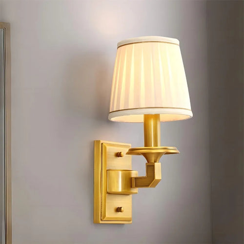 applique murale led en cuivre avec housse en tissu de qualité