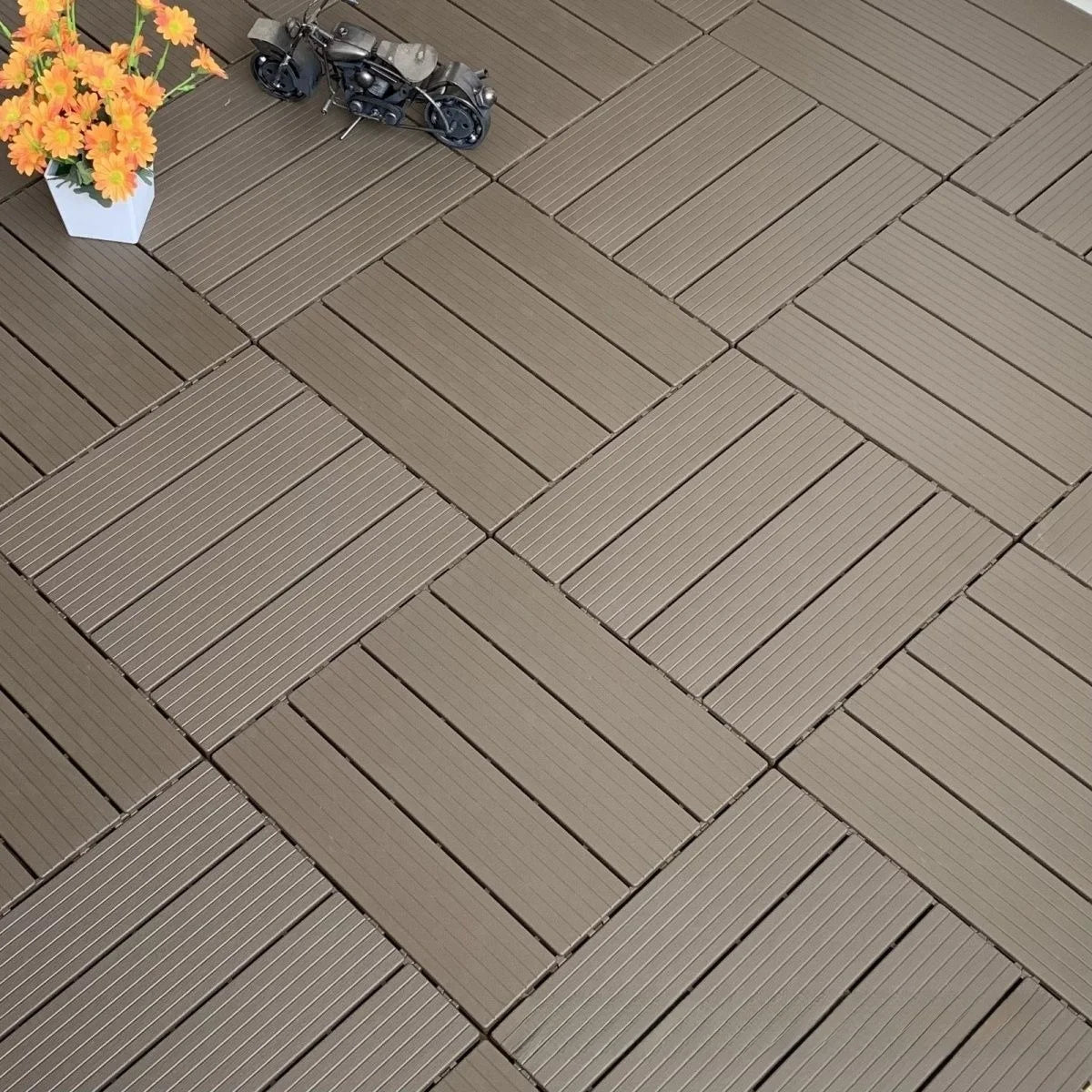 Dalles pvc emboitables effet bois terrasse jardin 300mm