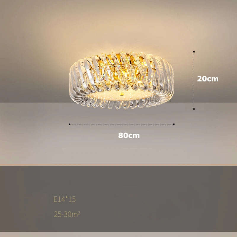 plafonnier artistique rond à intensité variable en cristal - vue 15 sur 16