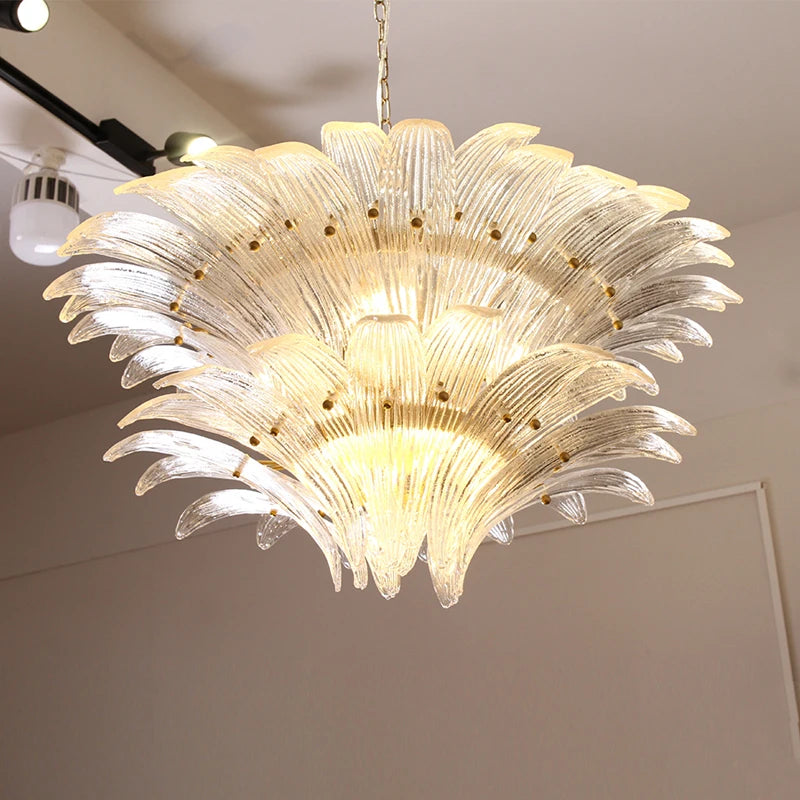 AiPaiTe français Vintage Murano verre LED lustre pour salon escalier Villa hôtel hall en forme de palmier lustre en verre - vue 3 sur 11