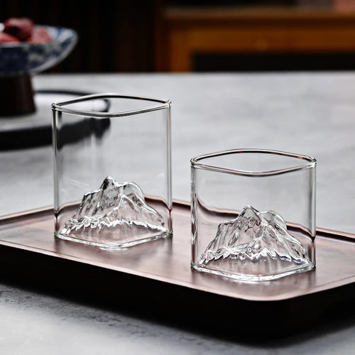 Verre transparent design montagne style whisky multifonction